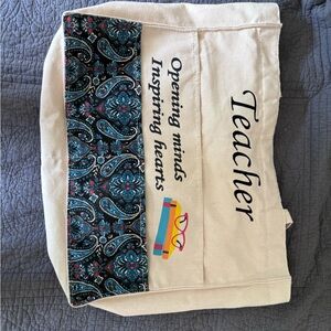 Teacher Canvas Tote Bag with Paisley Design
